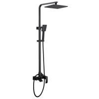 Душевая стойка ABBER Wasserfall AF8616BL с изливом, черный матовый