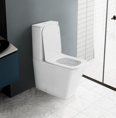 Унитаз ABBER Rechteck AC1210TMW компакт белый матовый, безободковый, смыв торнадо